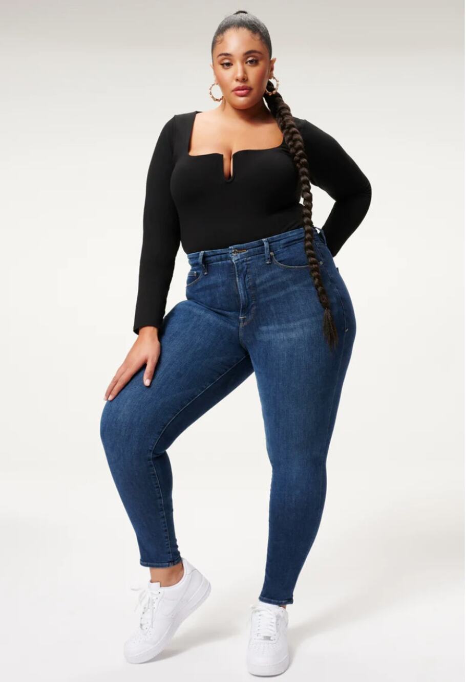 GOOD AMERICAN NWT Good Legs Blue Skinny Jeans in Blue004 // 22 Plus